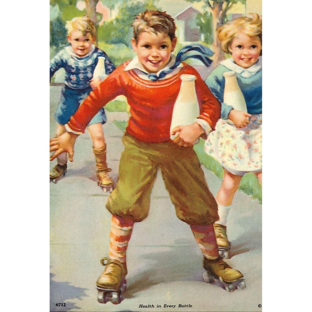 Vintage Calendar Print "Health in Every Bottle". 6x8